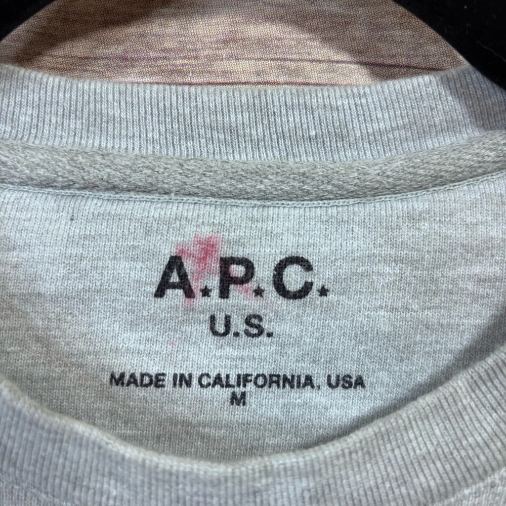 APC Spellout Sweatshirt Gray Size Medium Crewneck